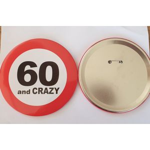Button Verkeersbord 60 Jaar XL, Verjaardag