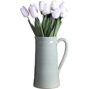 Zijden Tulpen Boeket – Kunstbloemen – 12 Stuks – Realistisch & Onderhoudsvrij – Wit