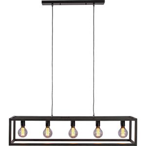 Cage - Hanglamp - stalen frame - zwart - 5-lichts