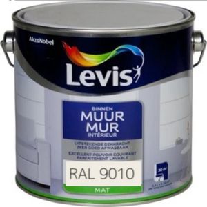 Levis muur binnen mat RAL 9010 2.5l