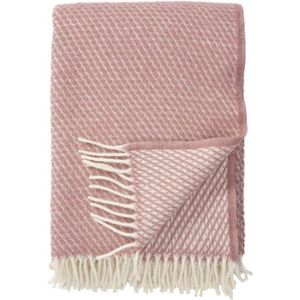 Klippan - Velvet - Plaid- Woondeken - Deken - 100% eco Wol - Deken - Rose - Roze - Wolwit - Wasbaar -