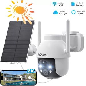 ieGeek Draadloze WiFi Buitenbewakingscamera - 3MP IP-camera - Tweewegs-audio - Geluidsalarm - AI-detectie -Nachtzicht - 360° PTZ