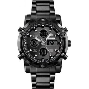 Horloges voor mannen-Roestvrijstaal Waterdicht Design-Heren Horloge-Digitale Horloge-cadeau-Black