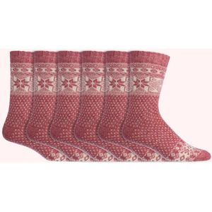 Noorse sokken | Merinowol | Alpacawol | Kleur: Roze | Dames & Heren | 6 paar
