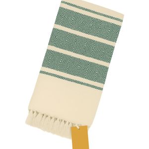 Extra groot strandlaken – XXL strandlaken – 140 x 200 cm – donkergroen – luxe katoenen strandhanddoek – XXL badhanddoek – reishanddoek – xxl hamamdoek - dubbelzijdig – ruit – lichtgewicht – sneldrogend – zandafstotend - Ibiza stijl - Viva Dune