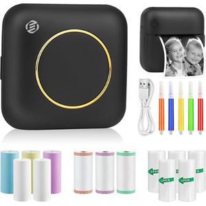 Equivera Mini-Printer - Pocket Printer - Mobiele Fotoprinter - Draagbaar & Draadloos - Leerhulp & Notites