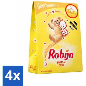 Robijn - Zwitsal - Geurbuiltjes - Zachte Babygeur - Hypoallergeen - 3 Geurbuiltjes - Voordeelverpakking - 4 stuks