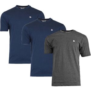3-Pack Donnay T-Shirt (599008) - Sportshirt - Heren - Navy Charcoal marl Navy