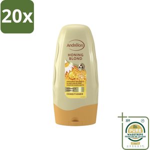 20 x Andrélon - Honing Blond - Conditioner - 250 ml - Grootverpakking - Blond Haar Conditioner - Glans Voor Blond Haar - Natuurlijke Glans - UV Bescherming Haar - Kamille En Honing