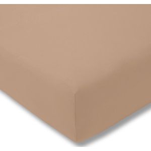 Estella - Jersey Hoeslaken - Karamel - 100x200 cm - 160g/m² - 100% Katoen