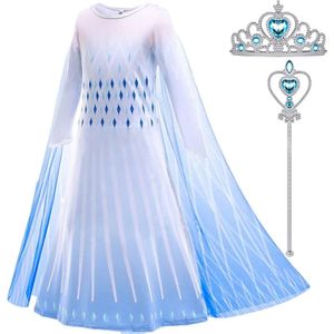 Het Betere Merk - Prinsessenjurk meisje - verkleedjurk - Cadeau meisje - Prinsessen Verkleedkleding - maat 122/128 (130) - Carnavalskleding meisje - Toverstaf - Tiara - Kroon - Prinsessen speelgoed