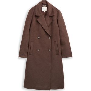 Tom Tailor - Wollen Jas - Soft Chocolate Brown - Met Reverskraag