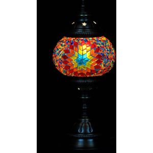 Turkse Lamp - Tafellamp - Mozaïek Lamp - Marokkaanse Lamp - Oosters Lamp - ZENIQUE - Authentiek - Handgemaakt - Multicolour ster