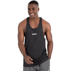 Smilodox Stringer Leno voor heren: mouwloze top met normale pasvorm en tanktop van katoen met ronde hals en merklogo
