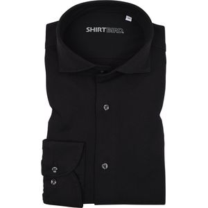 SHIRTBIRD | Eagle | Overhemd | ZWART| Jersey Pique |  100% Katoen | Stretch | Wash it-Hang it-Wear it |Knitted shirt| Premium Shirts | Maat XXL