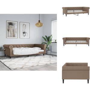 vidaXL Slaapbank - Slaapbanken - Bedbank - Bankbed - Slaapbank 100x200 cm kunstleer cappuccinokleurig