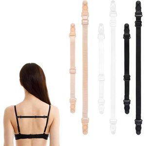 6 stuks BH-riemclips voor dames - verstelbare beha-bandverlenger in wit, zwart en Beige