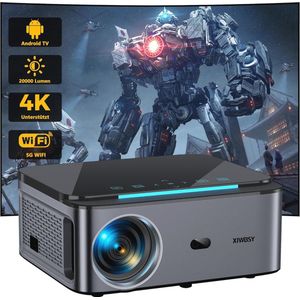 Beamer 20.000 lumen 4K Thuisbioscoop met 5G Wifi en Bluetooth, Outdoor Projector voor YouTube en Netflix