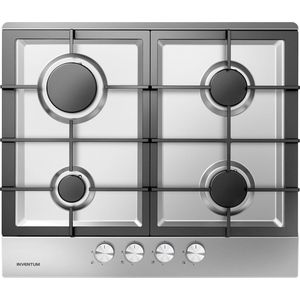Inventum IKG6023GRVS Inbouw Gaskookplaat met 4 Branders Zwart/RVS
