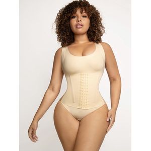 Corrigerende shapewear corset -maat 3XL - corrigerende bh - met 3 rijen verstelbare haakjes - seamless - beige