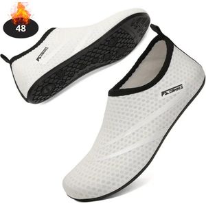 Bovista Waterschoenen Voor Kinderen & Volwassenen - Aqua Shoes - Aquaschoenen - Afzwemschoenen - Zwemles Schoenen - Wit - 36