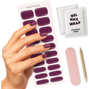 Gel Nail Wrap - Aubergine - Rood - Gel Nail Wraps - Gel Nagel Stickers (incl. Instructievideo)