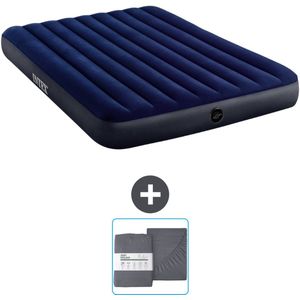 Intex Luchtbed - 2-Persoons - 152 x 203 x 25 cm cm - Blauw - Inclusief en Hoeslaken