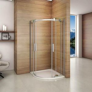 Douchecabine Kwartrond Cynthia - 90x90x195cm - Schuifdeur 6mm Helder Glas - Chroom