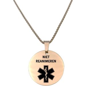 Ketting | Rond | Rosegoud | RVS | Niet Reanimeren