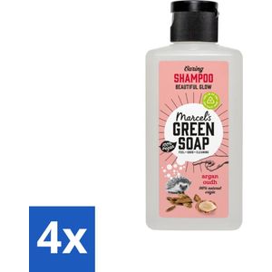 Marcel's Green Soap - Shampoo - Caring Argan & Oudh - Milde verzorging - 100 ml - Voordeelverpakking - 4 stuks