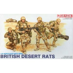 1:35 Dragon 3013 British Desert Rats - Figuren - Worlds Elite Force Series Plastic Modelbouwpakket