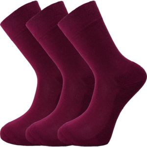 Bamboe sokken – Unisex – 3 paar – Bordeaux Rood – maat 40-46 – Zacht en Antibacterieel