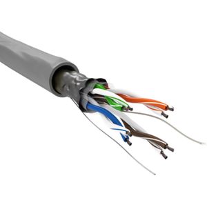 CAT5e U/UTP 305 meter internetkabel op rol soepel grijs CCA - netwerkkabel