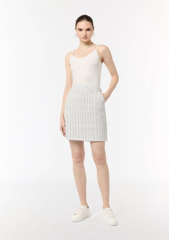 comma - Rock - Bouclé Jersey - Korte Silhouet - Metallic Garen