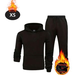 Nivard Joggingpak - Huispak - Volwassenen - Trainingspak - Comfortabel - Joggingsbroek - Tracksuit - Heren - Zwart - XS