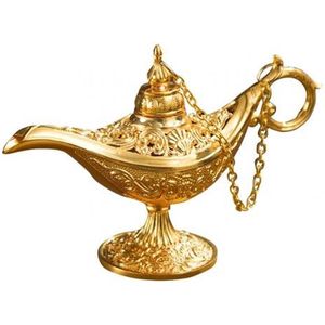 BaykaDecor - Uniek Beeldje Aladdin Lamp - Geschenk - Cadeau - Antiek Design - Sprookjes - Genie  - Woondecoratie - Goud - 11 cm