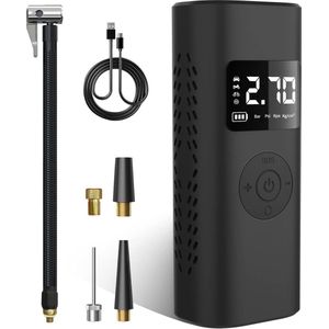 Equivera - Draagbare Compressor Bandenpomp - Elektrische Pomp - Luchtcompressor - Fiets, Auto en Motor - LED Lamp - Draadloos