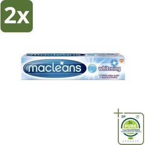 Macleans - Tandpasta - Whitening - Verwijdert Vlekken & Versterkt Tandglazuur - 100 ml - Voordeelverpakking - 2 stuks - Witte tanden - Tandpasta