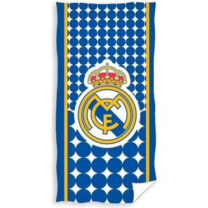 Real Madrid Cf Badlaken Logo 70 X 140 Cm Blauw