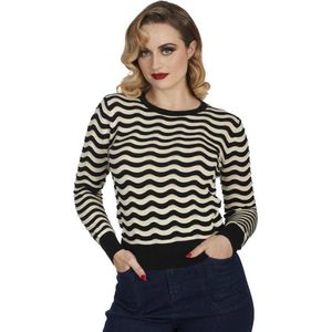 Banned - Sweet Stripes Gebreide trui - XL - Zwart