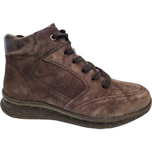 Hartjes - Dames Veterschoen - Bruin-Grijs - Suède