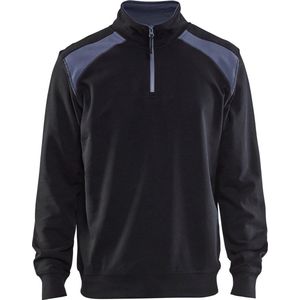 Blaklader Sweatshirt bi-colour met halve rits 3353-1158 - Zwart/Grijs - 4XL