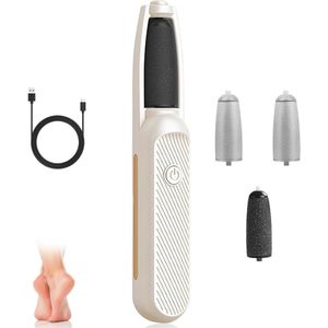 Brenzoos - Elektrische eeltverwijderaar met USB-laadkabel en 4 vijlen - Pedicureset voor voetverzorging - Elektrisch met 3 snelheden - Wit