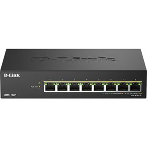 D-Link - 8 Poorts 2.5G/MultiGig PoE Unmanaged Switch - Zwart - Netwerkschakelaar