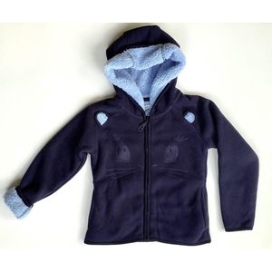 Emoi by Emonite fleece vest - met teddy voering - poes - donkerblauw - maat 110