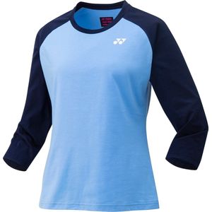 Yonex 16580EX dames katoenen sportshirt - lange mouw - blauw - maat S