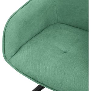 ML-Design eetkamerstoelen draaibaar set van 6, textiel geweven stof, groen, woonkamerstoel met armleuning/rugleuning, 360° draaibare stoel, gestoffeerde stoel met metalen poten, ergonomische fauteuil, keukenstoel, loungestoel
