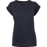 Build Your Brand - Extended Shoulder T-shirt - Marineblauw - Dames