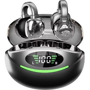 Draadloze oordopjes met Oorclip zwart - Geschikt voor Apple en Android - Bluetooth 5.3 - Draadloze oortje Bluetooth - Sport Oordopjes - Bluetooth Oordopjes - Draadloze Oordopjes - Oortjes Draadloos - In-Ear Oordopjes - Model YYK-Q69