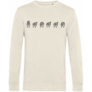 7431 - Sweater - Gebarentaal; Banaan-Off White-M